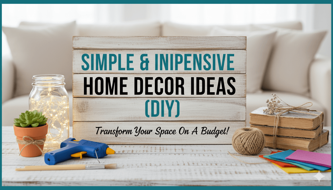 أفكار ديكور منزلي بسيطة وغير مكلفة (DIY): تحويل مساحتك بلمسة إبداعية